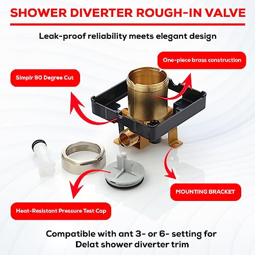 The Door Bull R10000 Unbxhf Shower Valve Body For Shower Faucet Trim Kits, Single Or Dual Function Shower, Rough In Valve thumb #4
