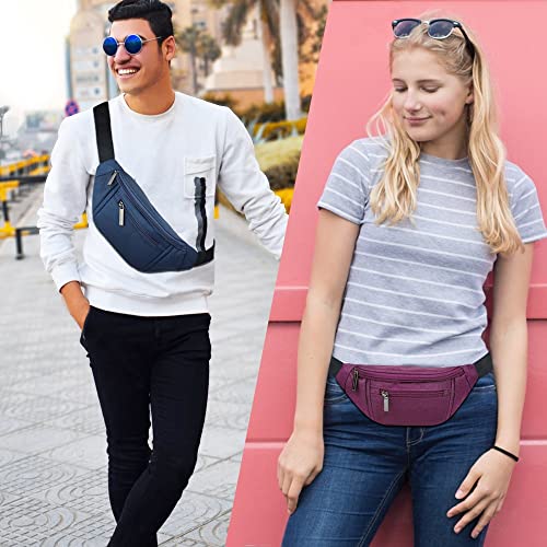 Image of Fanny Pack for Men Women,Crossbody Waist Bag Pack,Belt Bag for Travel Walking Running Hiking Cycling,Easy Carry Any Phone,Wallet, Purple, One Size, Fashion