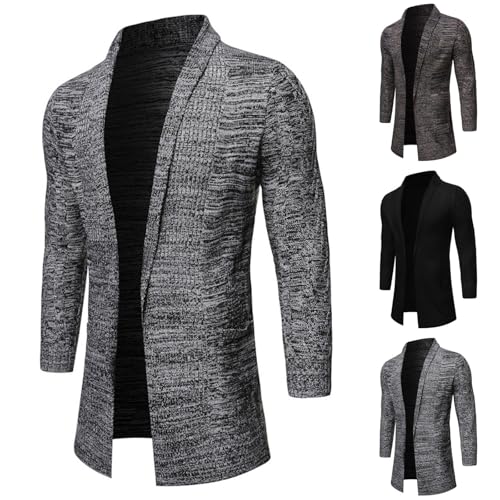 Cambkatl Men's Mid-Long Open Front Cardigan Sweaters - Long Sleeve 2025 Fall Winter Knitted Casual Outerwear2