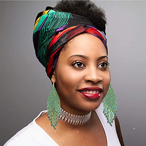 Long Beaded Fringe Earrings For Women (Green E) #TOP4