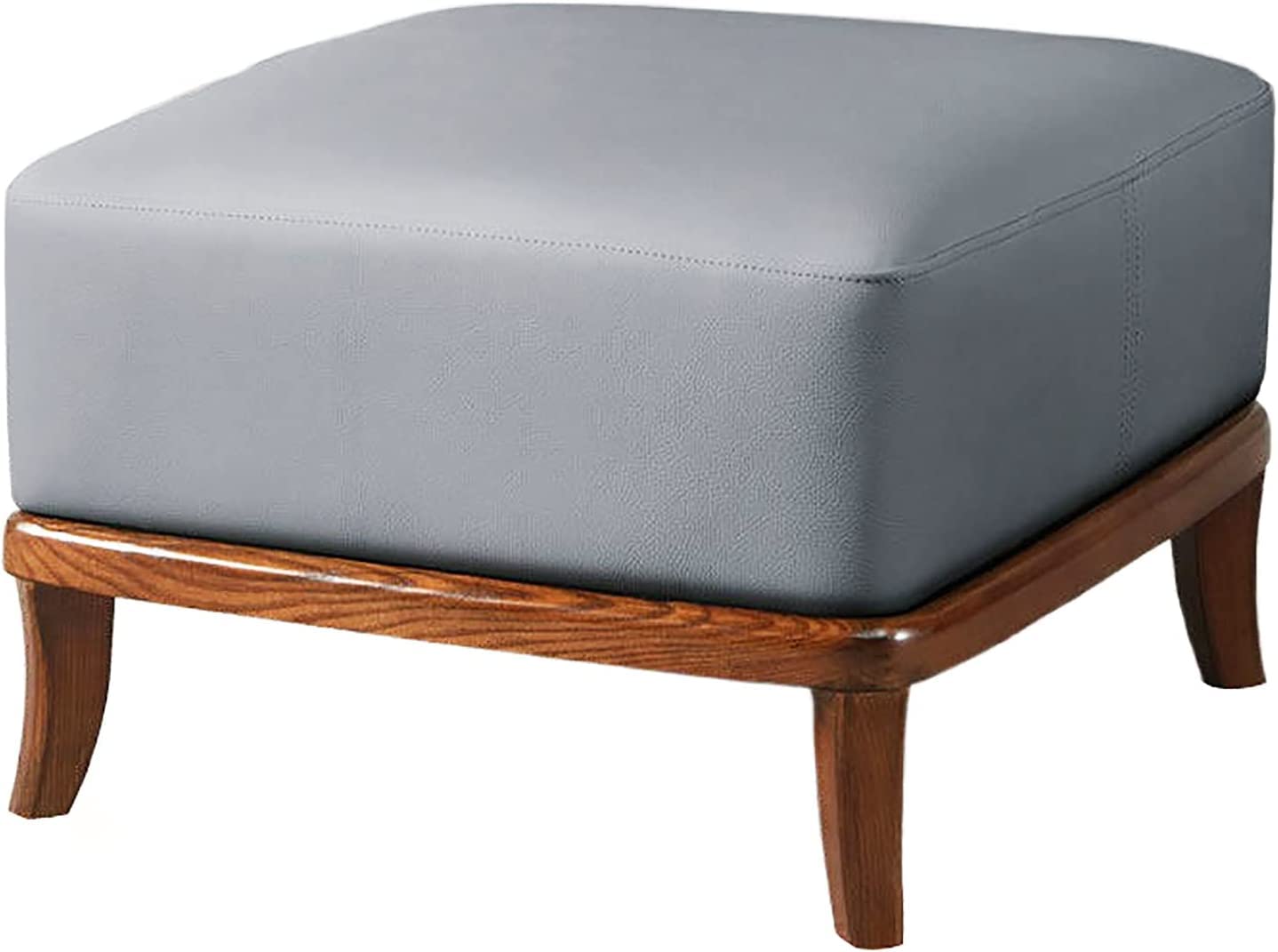 Repose-Pieds Moderne en Cuir gris carré de 50,8 cm pour mobilier de salon