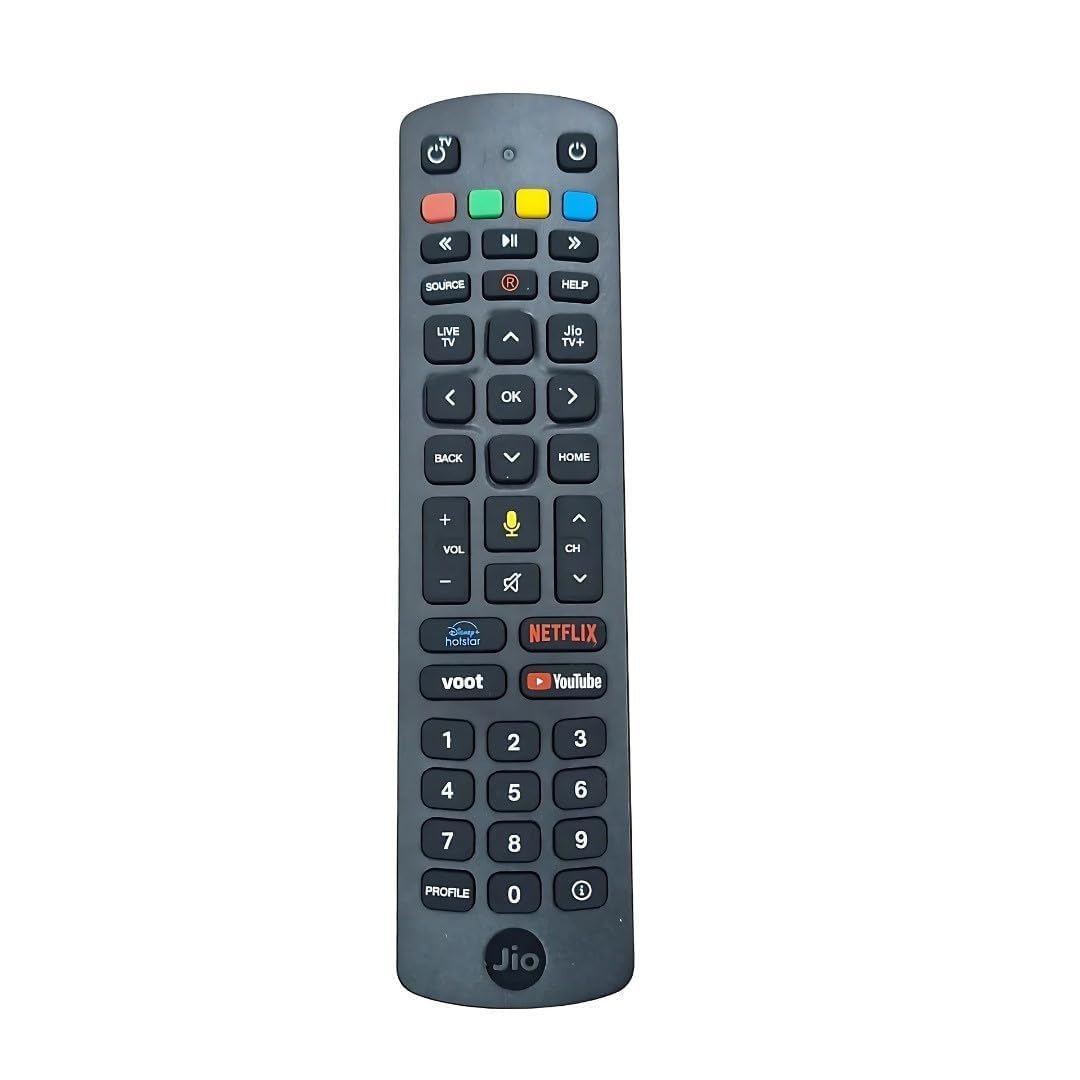 Supreme E-Commerce Voice Control Replacement Remote Compatible for Jio Fiber Set Top Box Remote with Voot, Netflix, YouTube, Hotstar Hotkeys (Please Match Old Before Order),Black Supreme E-Commerce Voice Control Replacement Remote Compatible for Jio Fiber Set Top Box Remote with Voot, Netflix, YouTube, Hotstar Hotkeys (Please Match Old Before Order),Black