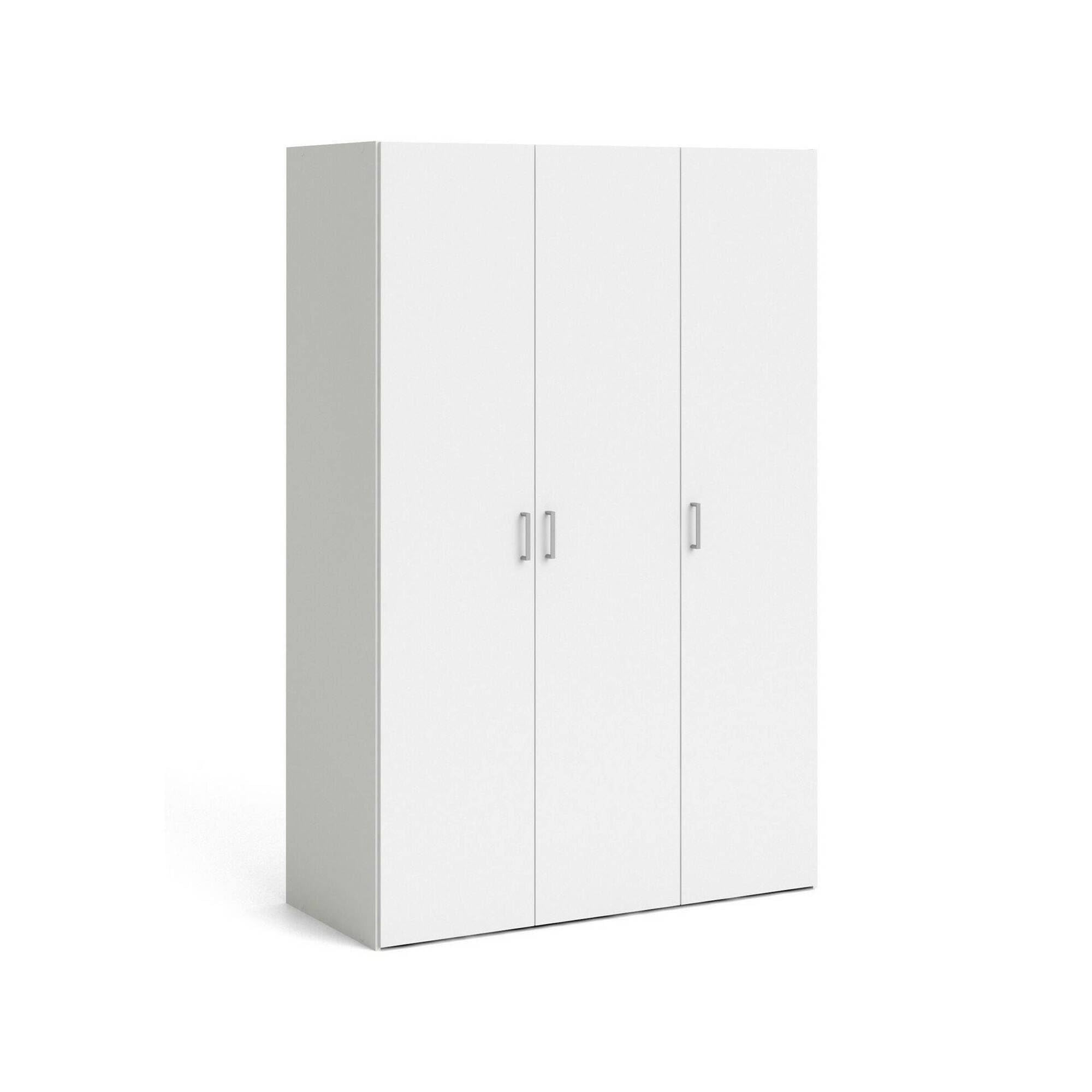 Dmora - Guardaroba 3 ante Danielle, Mobile camera da letto, Cabina armadio portabiti, Armadio appendiabiti, 115x49 h175 cm, Bianco