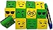 Magnetic Yellow/Green Smiley Faces Dry Erase Erasers for Whiteboard - 12 in Pack. Cleaning White Board - Two Side Markers - for Student and Teachers - Useful at School Office & Home from BundleStuff