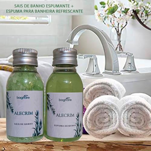 Kit 3 Sais De Banho e 3 Espumas para Banheira Hidromassagem Lavanda Alecrim Capim Limao 60ml