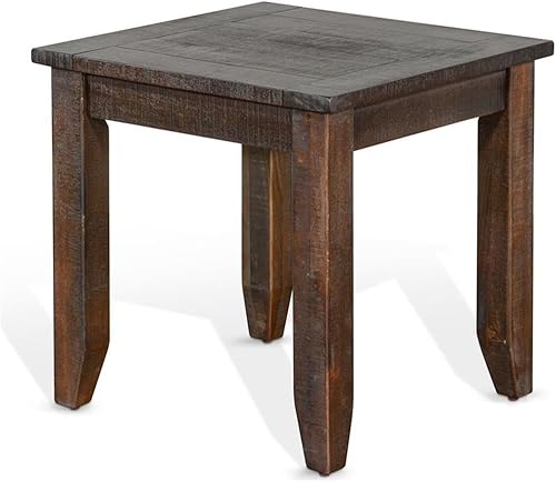 Pemberly Row Mesa auxiliar de madera de transición de 22" en hoja de tabaco