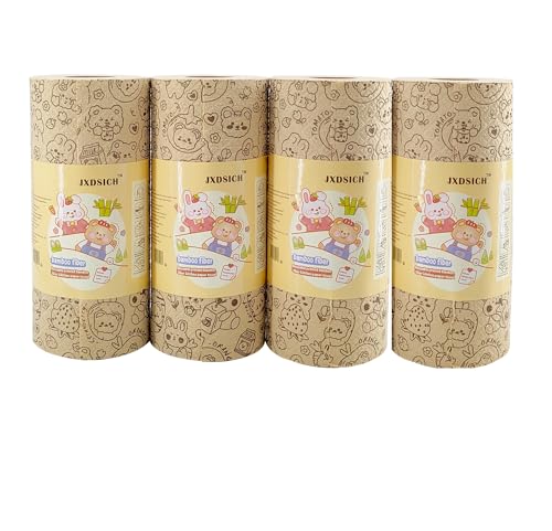 Durable Unbleached Bamboo Kitchen Paper Towels (4 Rolls)