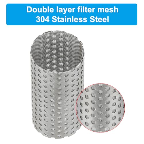 Image of PATIKIL 4 Pcs 28mm OD Strainer Mesh, 55mm H 80 Mesh Screen Y Shaped Strainer Filter Valve Mesh Screen 304 Stainless Steel Double Layer Strainer Mesh for Debris Pump Water Oil Separation