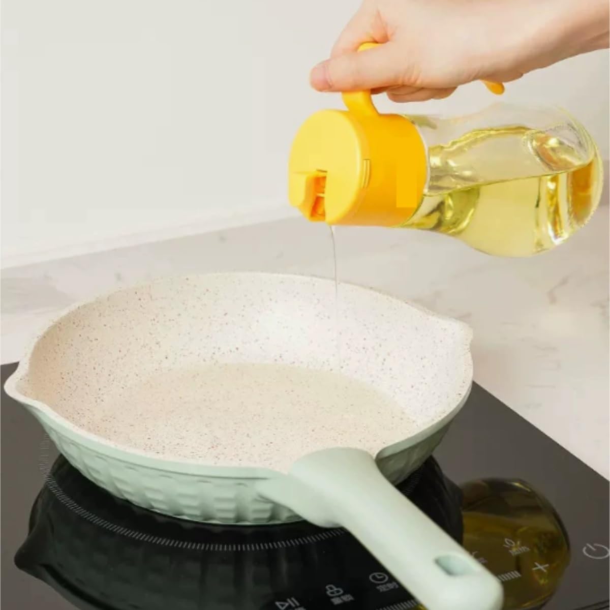 Set Olio e Aceto, Oliera, Pentola For Olio In Vetro Da Cucina, Apertura E Chiusura Automatiche, Set 2 Pezzi For Aceto Kit da Tavola