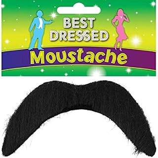 Henbrandt Single Black Fake Moustache Stick On False Moustache Funny Novelty Joke Halloween Fancy Dress Costume Accessory for Men and Women