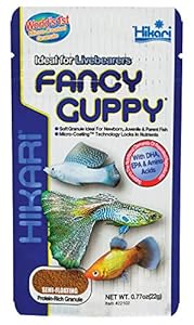 Hikari Fancy Powerful Color Enhancing Granule Seafood Diet for Guppies Fish Food - All Life Stages 22g