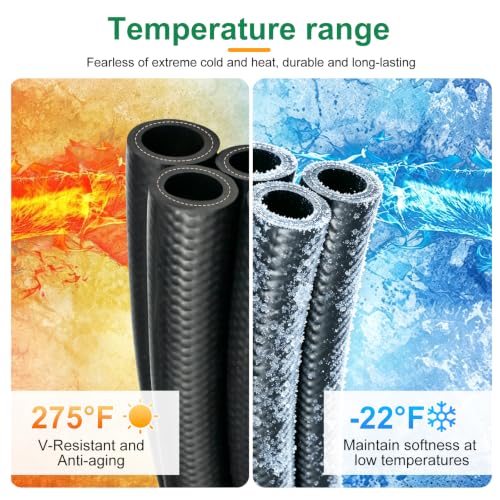 Image of 5Ft Fuel Line Hose Kit 5PCS with 40Pcs Clamps, 3 /8 inch,5 /16 inch,1 /4 inch,1 /2 inch,3 /16 inch ID High Performance 300PSI NBR Rubber for Automotive, Small Engines, ATV, Push Lock Reinforced