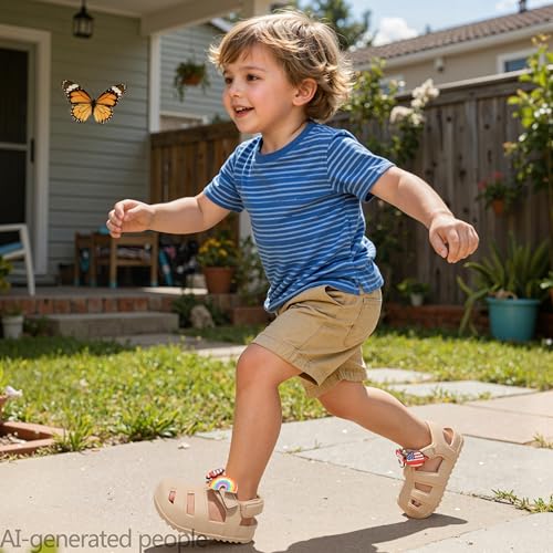 Image of ChayChax Toddler Classic Fisherman Sandals Boys Girls Closed Toe Water Pool Beach Sandal Naturally Splay