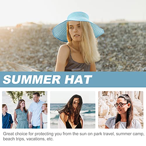 BESPORTBLE 2Pcs Palha Pala de Sol Chapéus de Palha de Aba Larga Floppy Hat Dobrável Chapéu Do Verão