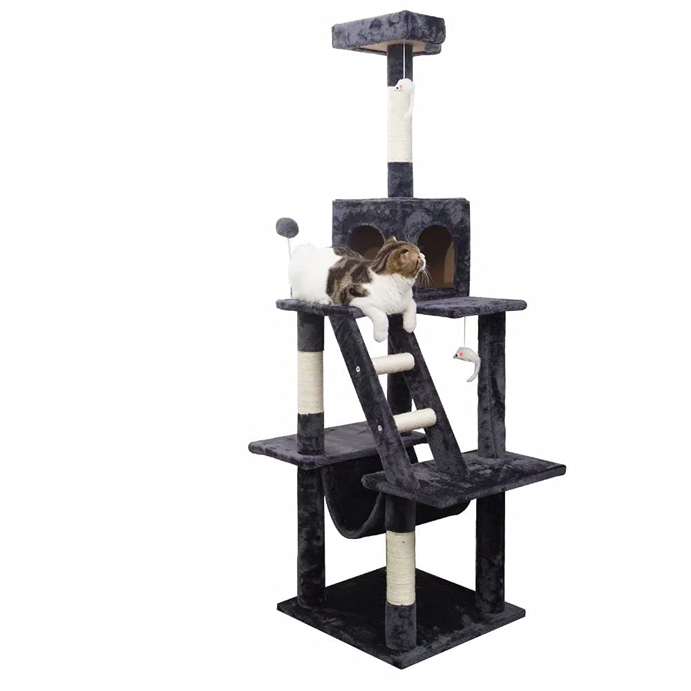 Amazon | Joint Go キャットタワー 155cm大型猫タワー 据え置き 麻紐