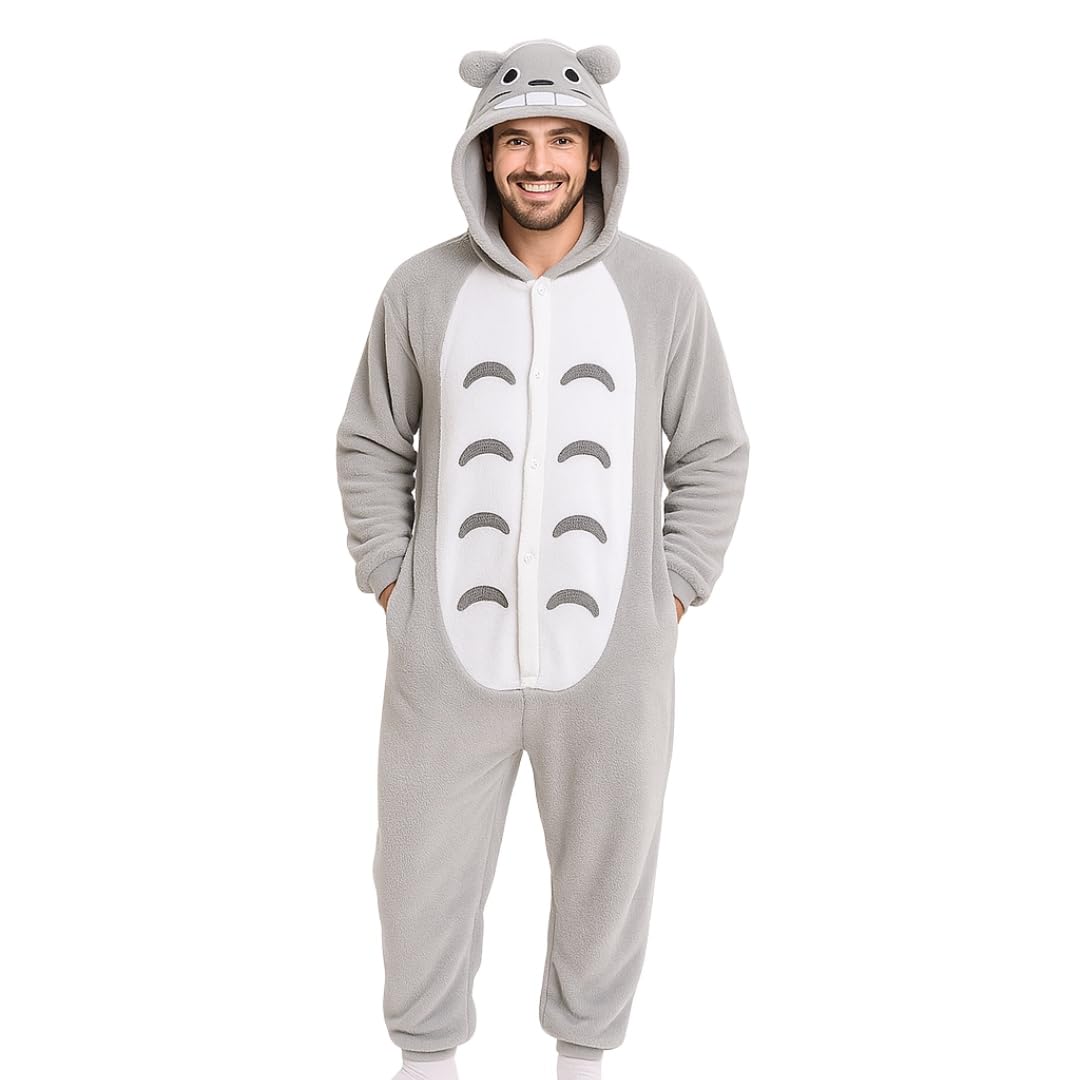 Totoro Combinaison pour adulte - Pyjama Kigurumi câlin unisexe - Tailles S-XL DE/NL/SE/PL Alphanumérique S Regular Baby Yoda
