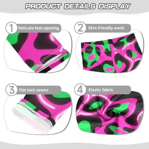 Neon Pink Green Leopard Print Girls Leggings Stretchy Dance Pants for Kids3