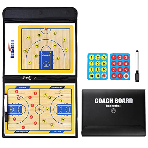 RoseFlower Pizarra Entrenador de Baloncesto, Carpeta Táctica Magnéticas Plegable para Deportes Entrenamiento de Baloncesto - Basketball Coach Board Sporting Goods con Imanes, Lapiceros y Borrador