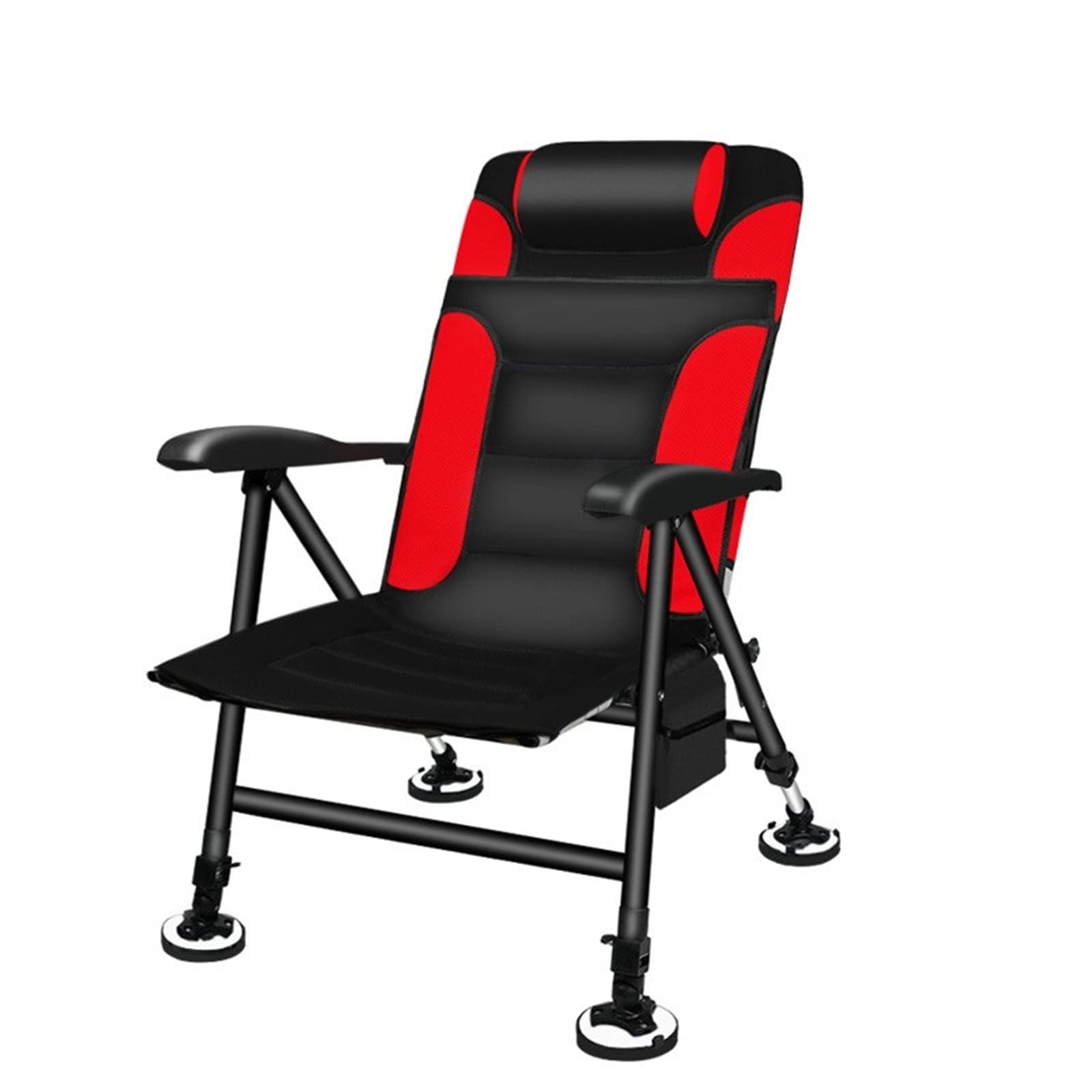 Outdoor chair Foldable Fishing Chair All Terrain Beach Chairs Outdoor Aluminum Alloy Picnic BBQ Camping Seat Adjustable Backrest Recliner(Dark blue)