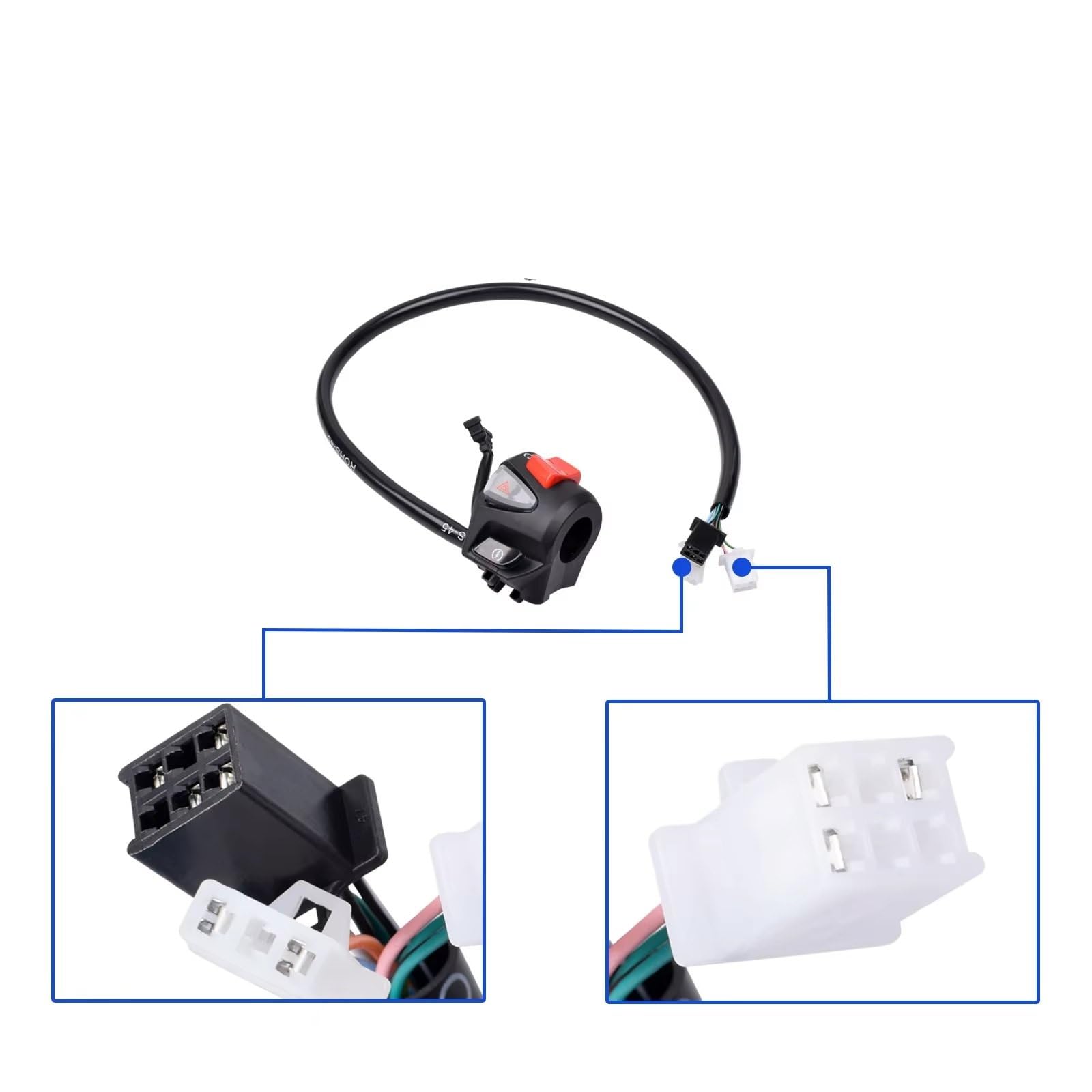 Commutateur Guidon Interrupteur De Clignotant 22mm 7/8" Compatible Avec MSX SF 125 Commutateur Pour Feux De Détresse, Démarrage, Feux Antibrouillard Marche/Arrêt