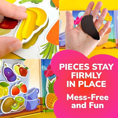 Image of QUOKKA Travel Magnetic Puzzles for Toddlers 1-3 - 20+Pcs Fruits Game with Extra-Long Play Book - Fun Travel Game Toy for Kids Ages 3-5 - Strong Magnets for Car Activities - Fun Toddler Puzzle Ages 2-4