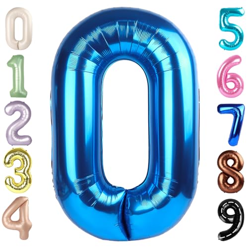 Image of Number 0 Balloon Birthday Decorations, 40In Dark Blue Balloons for Party | Eye-catching Appearance, Perfect Decorative Centerpieces, Convenient Self-sealing Structure, Widely for Various Occasions