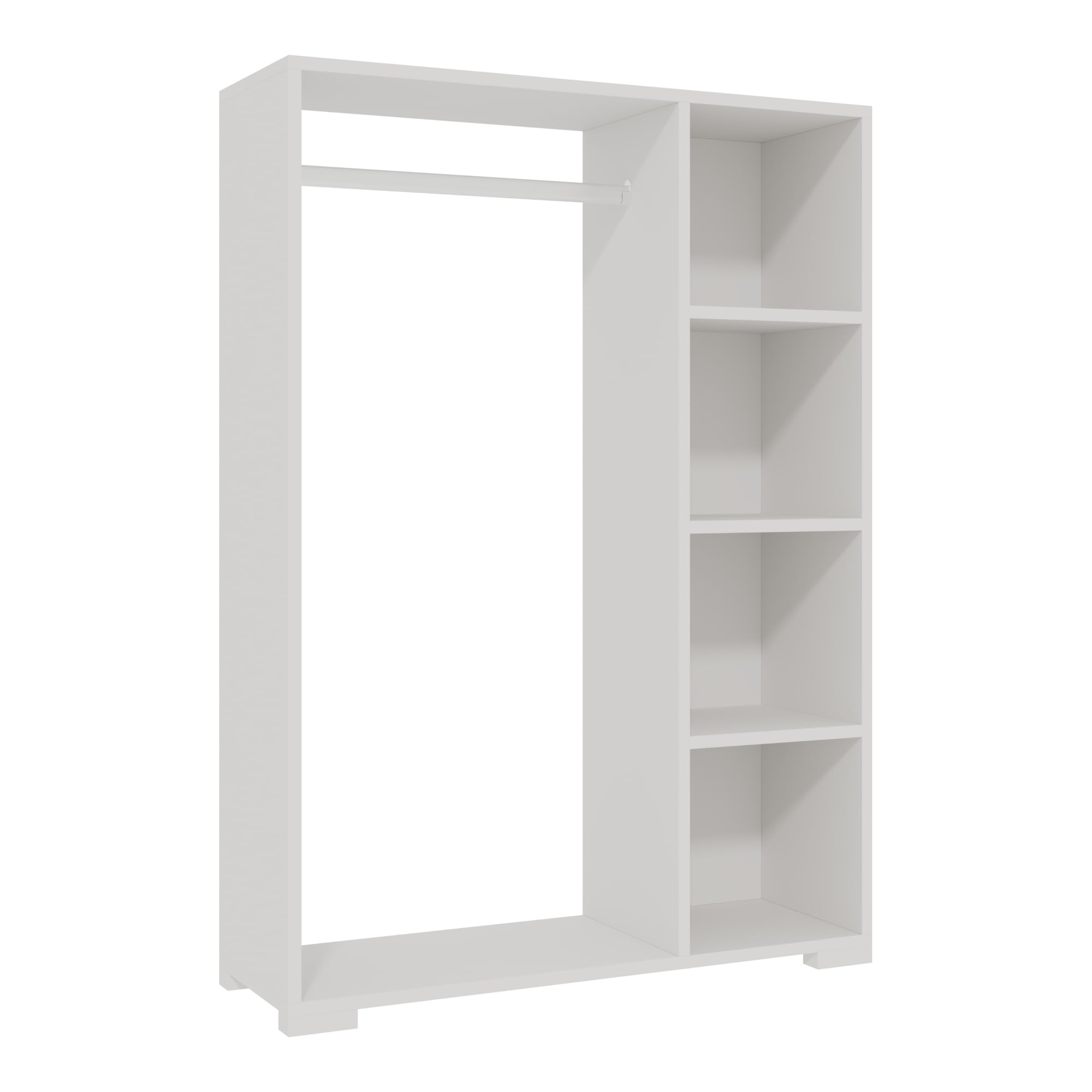 [en.casa] Armadietto Aperto per Guardaroba 126x90x30 cm Bianco