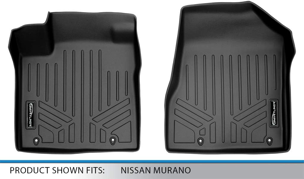 SMARTLINER Custom Fit Floor Mats 1st Row Liner Set Compatible with 2015-2018 Nissan Murano