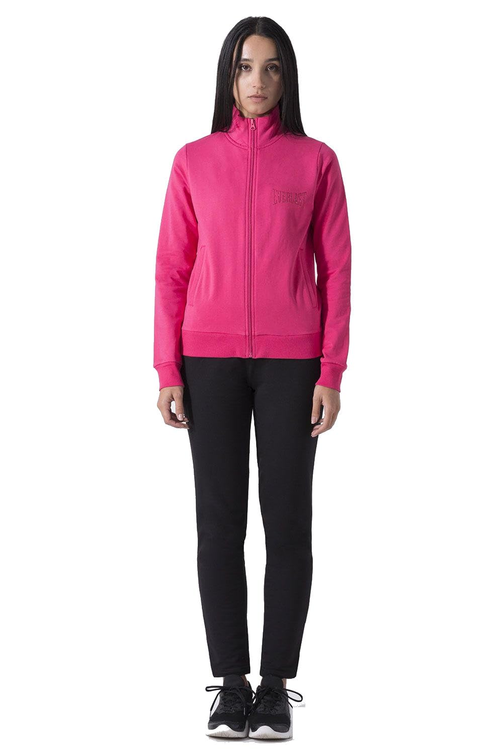 Everlast Tuta da Ginnastica Donna Completo Sportivo, Fuxia/Nero, S | Cotone Felpato, Set per Sport e Tempo Libero, Per Palestra