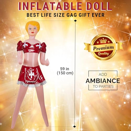 AIR GAG Blow Up Doll – 59 inch Inflatable – Perfect for Gags, Pranks, Party Decorations, and Gifts – Fun and Durable (Clothing Not Included)