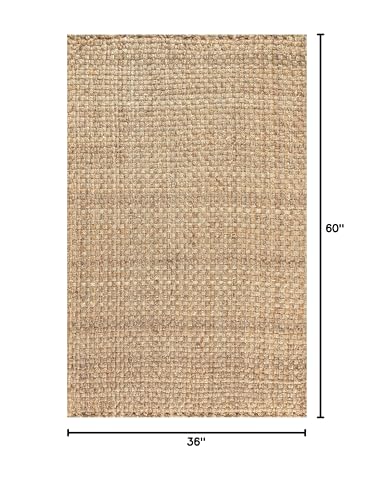 Tapete decorativo de yute 91x152 cm tejido a mano miniatura 2