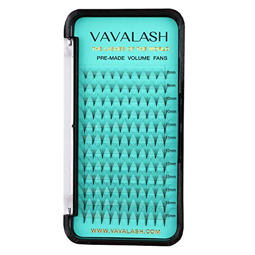 Eyelash Extensions 3D 4D 5D 6D 8D 9D 10D Thickness 0.07/0.1 C/D Curl Eyelashes Middle Stem & Long Stem Heat Bonded Premade Fans Russian Volume Lash Extensions Supplies (Middle Stem 8D-0.07-D-16mm)