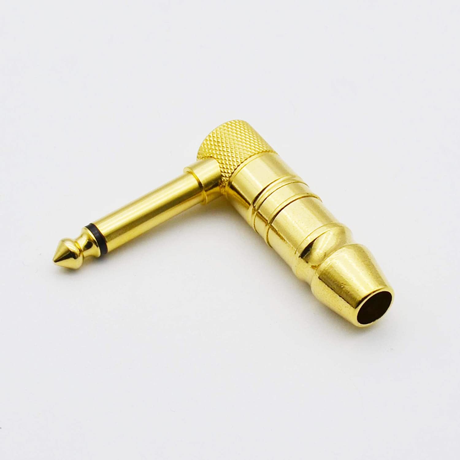 1/4" TS to 1/4" TS Right Angle Gold Speaker Cable, 3 Feet Black, Pack of 2