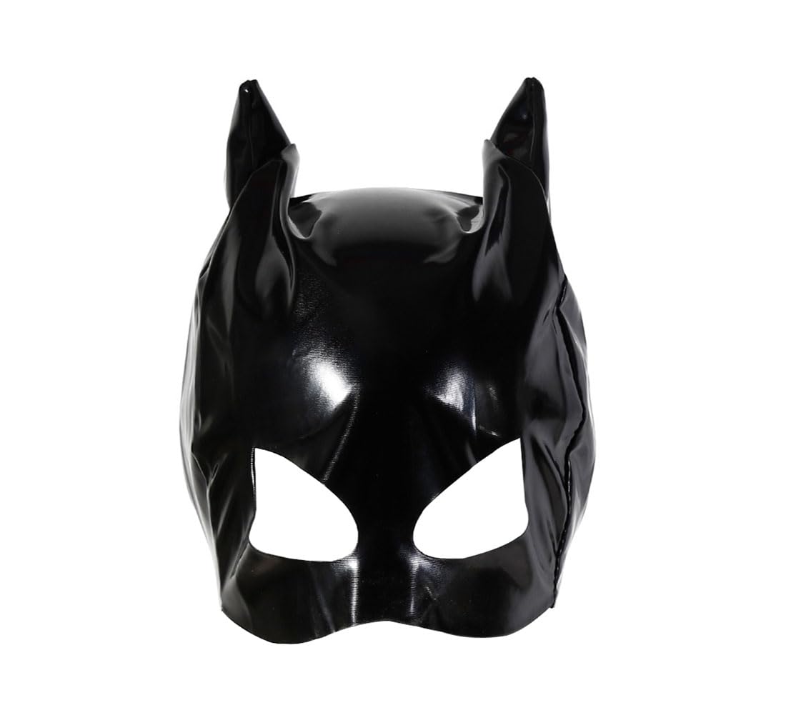 EeAmzQc Shiny Soft Wetlook Leather Head Mask Masquerade Party Face Mask Halloween Headgear Hat Hood Costume Accessory for Women Men