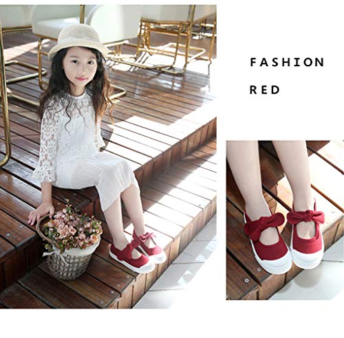 Toddler Girl's Canvas Sneakers Bowknot Mary Jane Flat Shoes for Kids Girl's Casual Shoes Dress Shoes School Uniform Shoes for Girls2