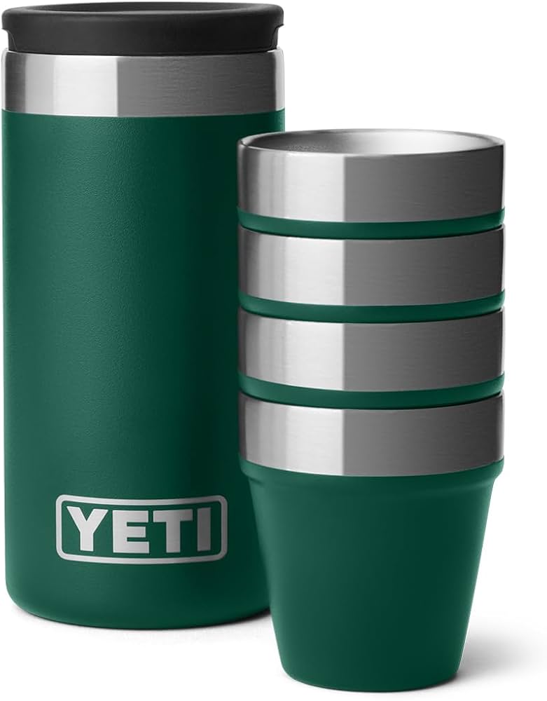 Amazon.com: YETI Shot Glasses with Carrying Case, Set of 4, Black