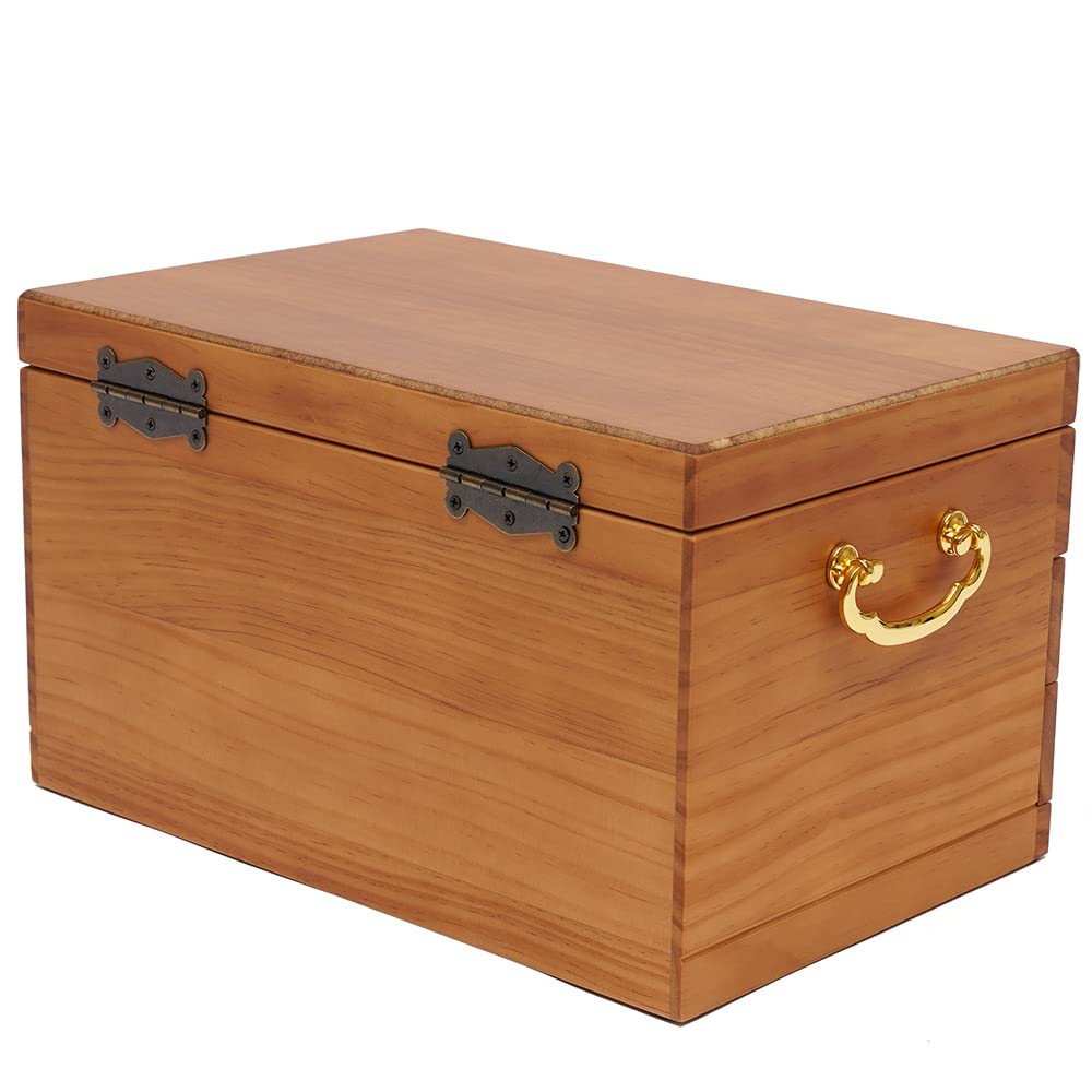 Hölzerne Schmuckschatulle, Schmuckkästchen aus Holz für Frauen, Vintage Abschließbar Schmuckschatulle, Massivholz-Organizer für Schmuck, Halsketten, Ringe, Aufbewahrungsbox (mit Spiegel)