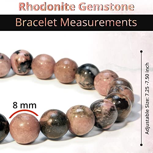 Image of ANAYA AGATE Healing Crystal Bracelet for Women and Men - 8mm Round Beaded Bracelet for Men and Women - Unisex Stretchy Gemstone Bracelet for Healing and Protection
