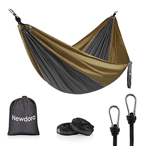 Newdora Hammock Double with Tree Straps, Lightweight Portable Nylon Parachute Double Hammock