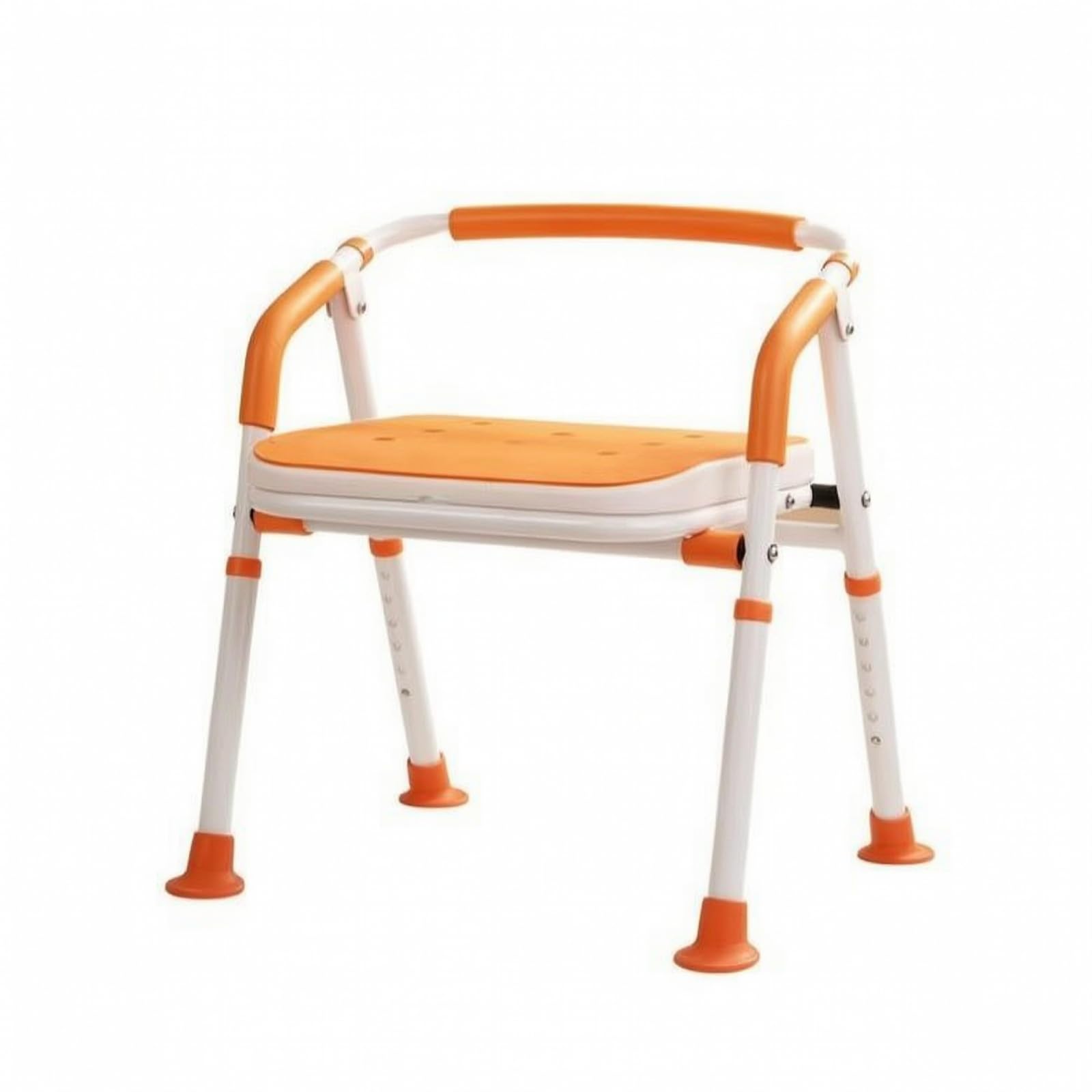 Milageto Silla Baño Plegable con Almohadillas Antislizantes Estable Silla Ducha Plegable Resistente a la Corrosión Asiento Baño Portátil para Bañera