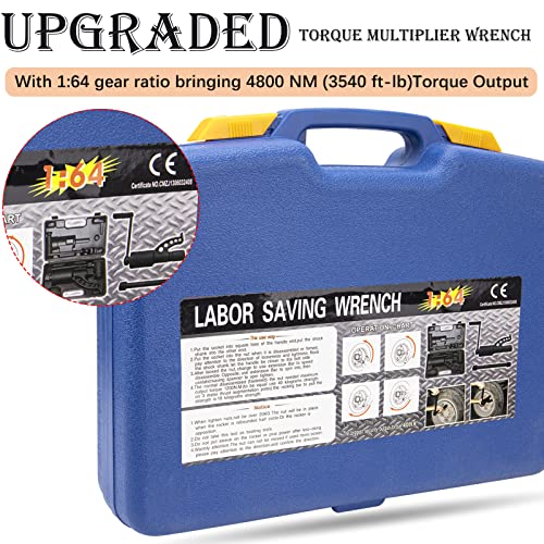 Heavy Duty Torque Multiplier Wrench Set, Torque Wrench Labor Saving Torque Multiplier Wrench Lug Nut Remover Lug Nut Wrench 1 Inch w/ 8 Cr-v Socket