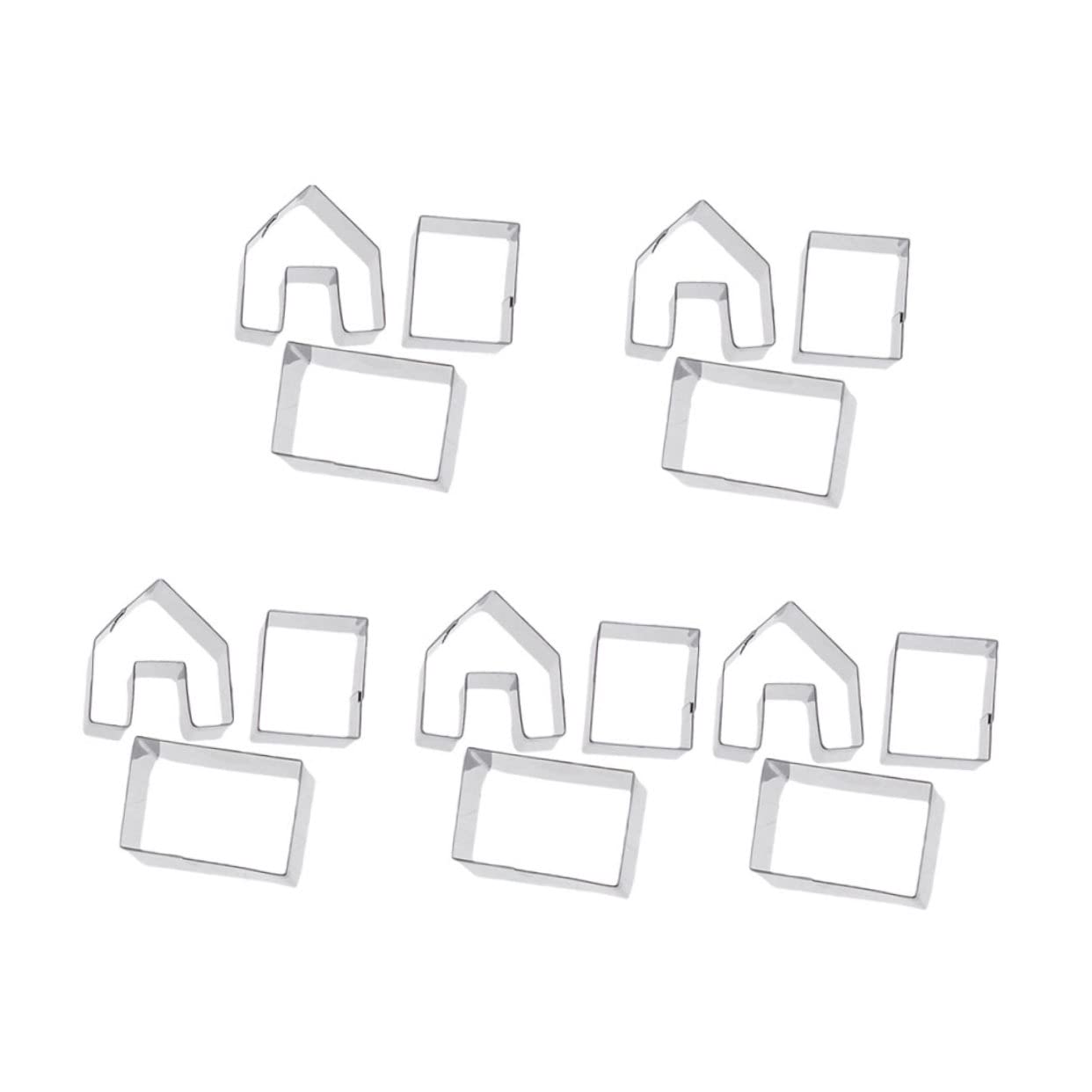 Lot De 5 Sets De Emporte-pièces De Noël Maison Pain D’épices Mini 3d Acier Inoxydable Découpoir Pâtisserie Diy Pour Biscuits Fête Noël Et Anniversaire