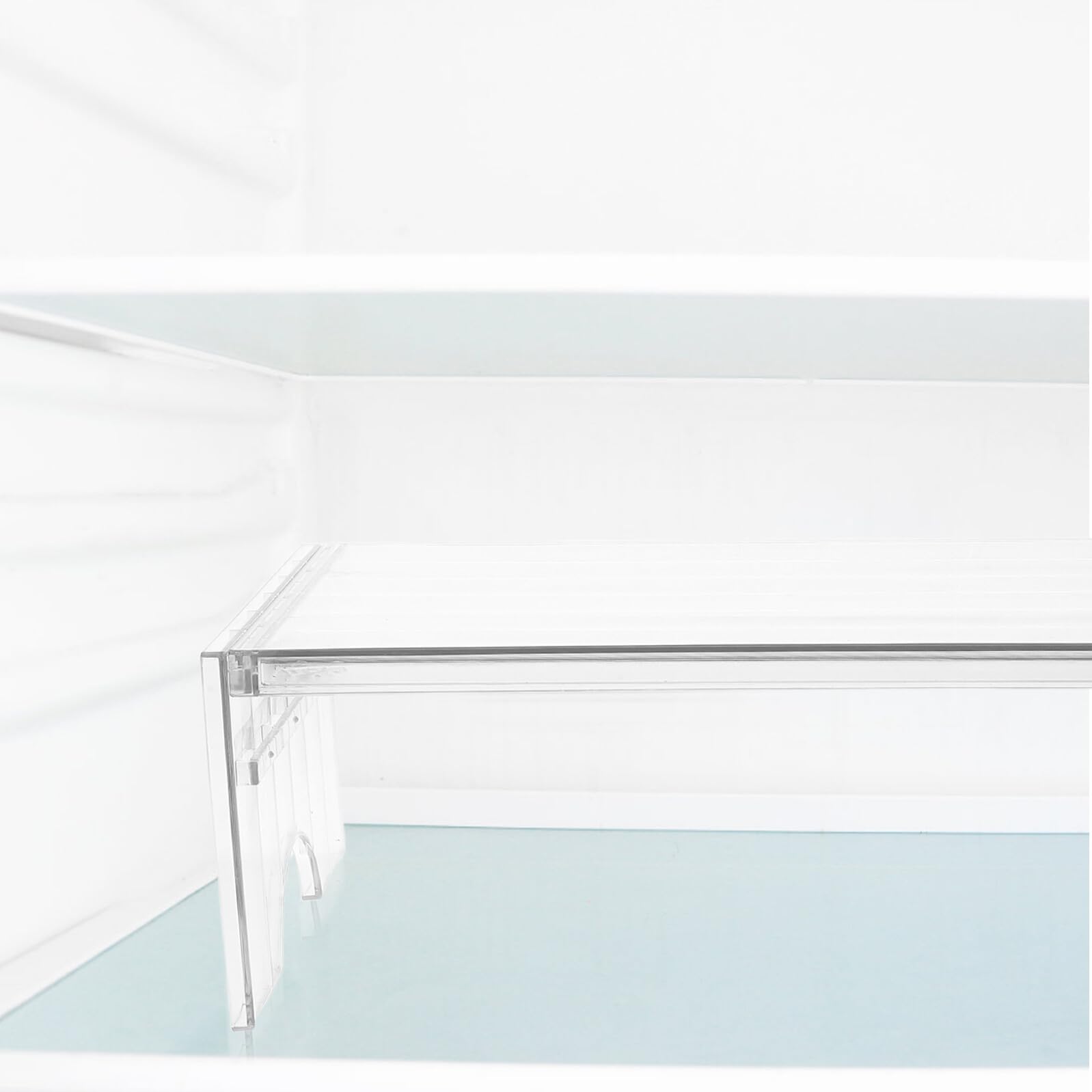 Veemoon Estante Ajustable y Apilable para Frigorífico Divisor de Almacenamiento Flexible y Extensible Organizador Modular para Congelador Despensa y Armario de Cocina Resistente y Moderno