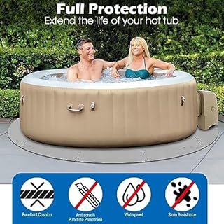 78 Inch Round Hot Tub Mat - Extra-Thick Interlocking Hot Tub Protective Pad Spa Pool Foam Insulation Mat Ground Base Flooring Protector for Portable Inflatable Hot Tub Accessories Outdoor Indoor