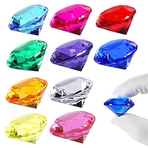VIKSAUN Set van 10 stuks grote kinderen diamant speelgoed edelstenen set piraten schatzoeken speelgoed cadeau voor…