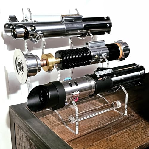 WANLIAN Lightsaber Stand Display Acrylic Desktop Lightsaber Stand 3-Tier Lightsaber Holder  Acrylic Light Saber Display Rack Suitable for Swords Light Saber (Transparent)