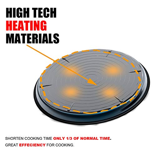 Maconee 12Inch Universal Microwave Crisper Pan/Microwave Cookware Crispy Plate Fry Pan, Microwave Cooker For Reheat Frozen Pizza, Chicken Nuggets French Toast With Crisp Effect! #TOP1