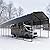 GREEN PARTY 14 x 35 ft Metal RV Carport Kits with Galvanized Steel Roof, Heavy Duty 2 Car Outdoor Car-Shed Canopy, Car Tent Metal Garage Shelter for RV, SUV, Truck, Tractors and Boats, Gray