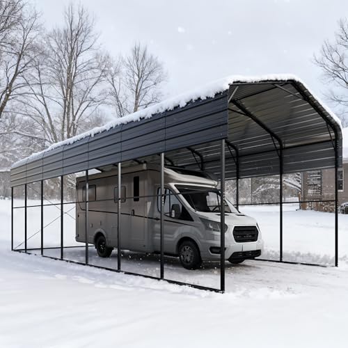 GREEN PARTY 14 x 35 x 13 ft Metal RV Carport Kits with Galva...