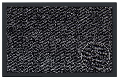 Carpet Diem Fußmatte, einfach sauber I Schmutzfangmatte Eingangsbereich - Fussmatte Innen & Außen, rutschfeste Türmatte, Schmutzfang Teppich für Haustür I Fußabtreter in Anthrazit-Schwarz 120x180 cm